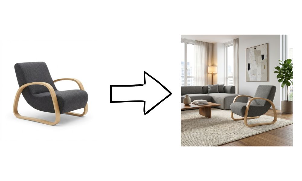 AI product staging concept